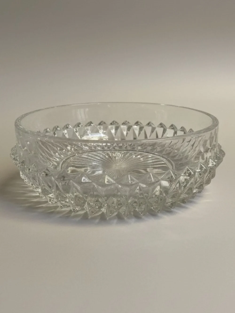 2 Vintage Clear Glass Bowls Indiana Glass Diamond Point Anchor Hocking Bubble